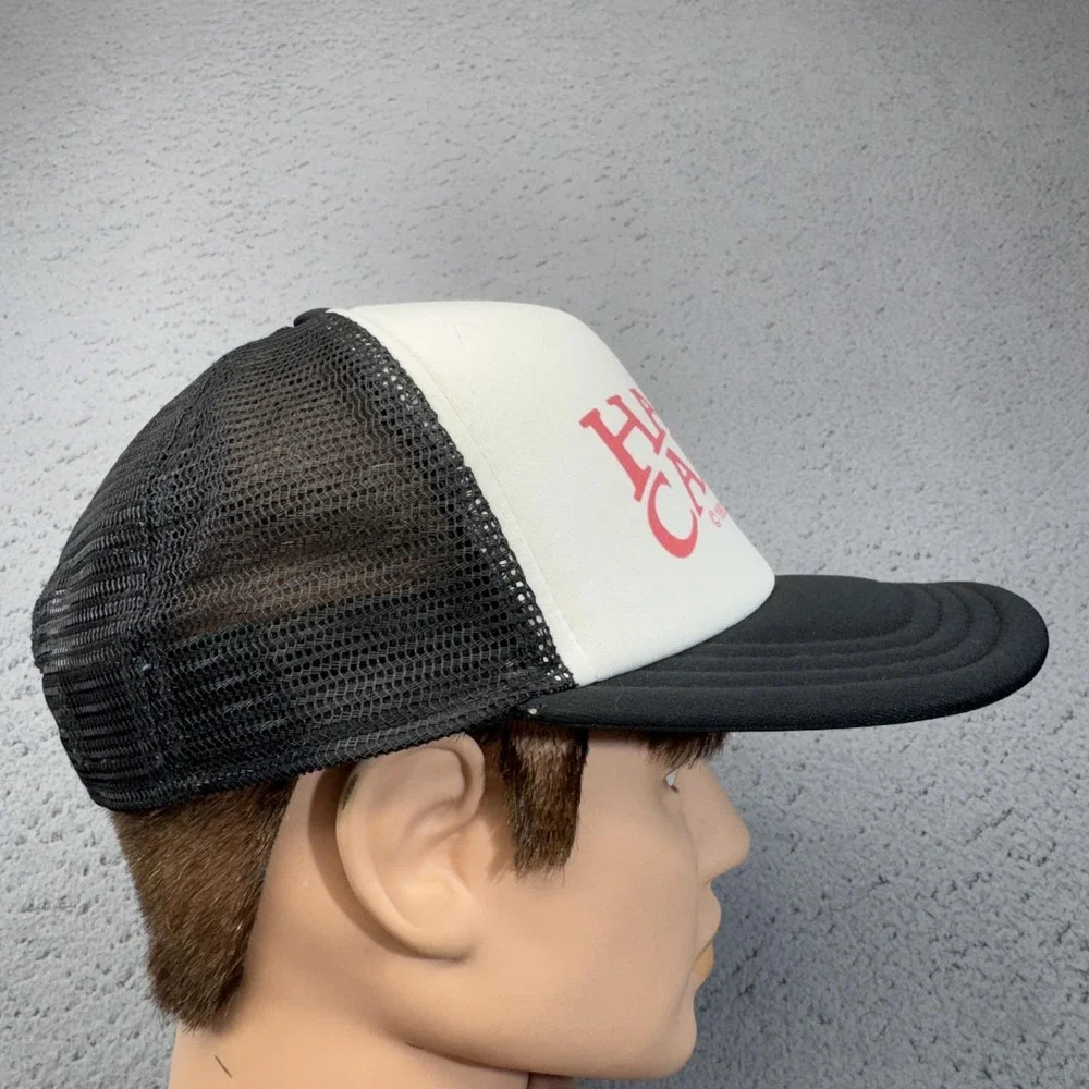 Vintage‎ VANS Hat Cap Snap Back Black Mesh Trucker Half Cab 1992 90s Logo Mens